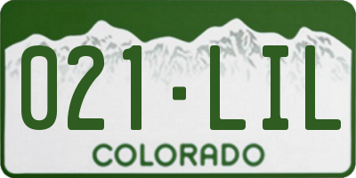 CO license plate 021LIL