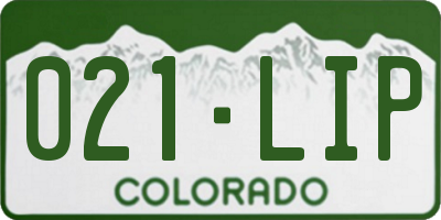 CO license plate 021LIP