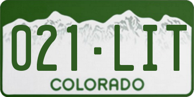 CO license plate 021LIT