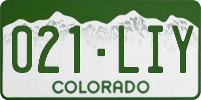 CO license plate 021LIY