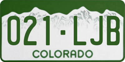 CO license plate 021LJB
