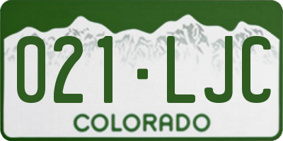 CO license plate 021LJC