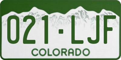 CO license plate 021LJF