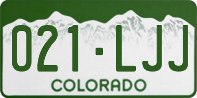 CO license plate 021LJJ