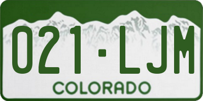 CO license plate 021LJM