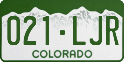 CO license plate 021LJR