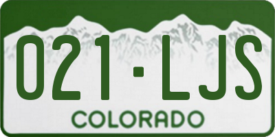 CO license plate 021LJS
