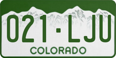 CO license plate 021LJU