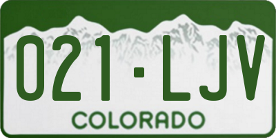 CO license plate 021LJV