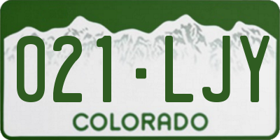 CO license plate 021LJY
