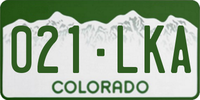 CO license plate 021LKA