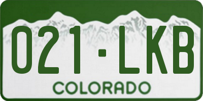 CO license plate 021LKB
