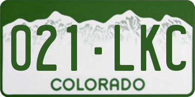 CO license plate 021LKC