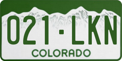 CO license plate 021LKN
