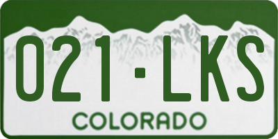 CO license plate 021LKS
