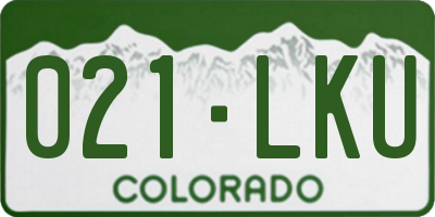 CO license plate 021LKU