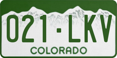 CO license plate 021LKV