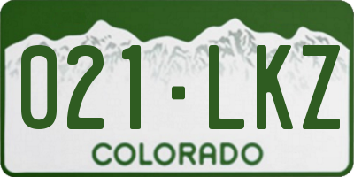 CO license plate 021LKZ