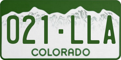 CO license plate 021LLA