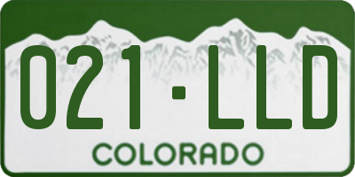 CO license plate 021LLD