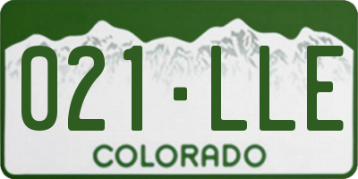 CO license plate 021LLE
