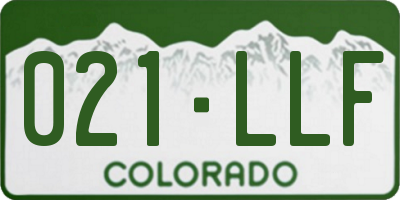 CO license plate 021LLF