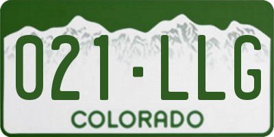 CO license plate 021LLG