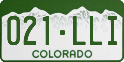 CO license plate 021LLI