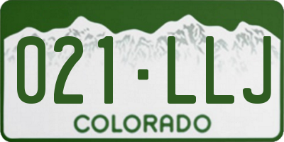 CO license plate 021LLJ