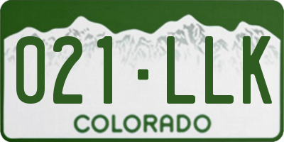 CO license plate 021LLK