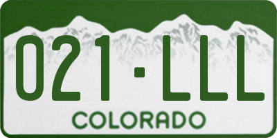 CO license plate 021LLL