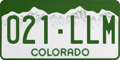 CO license plate 021LLM