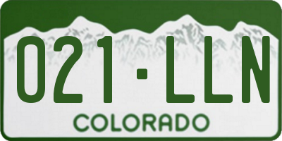 CO license plate 021LLN