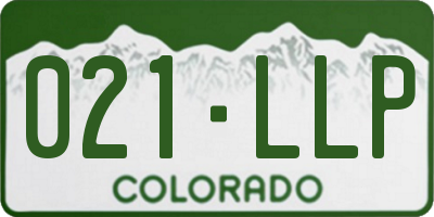 CO license plate 021LLP