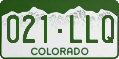CO license plate 021LLQ