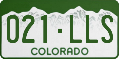 CO license plate 021LLS