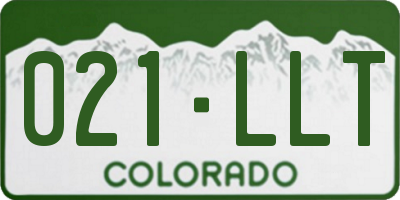 CO license plate 021LLT