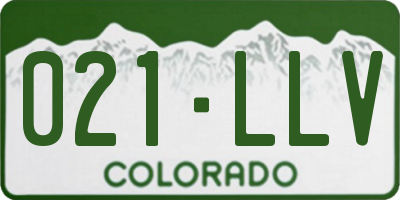 CO license plate 021LLV
