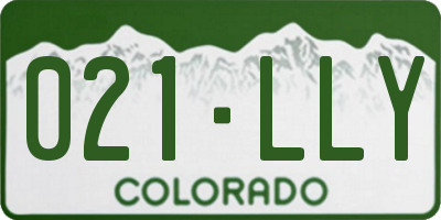 CO license plate 021LLY