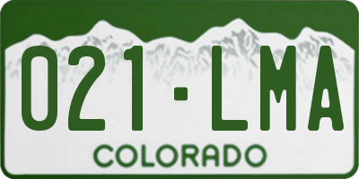 CO license plate 021LMA