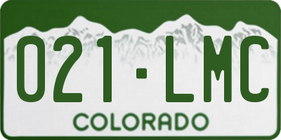 CO license plate 021LMC