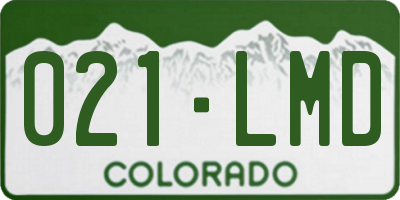 CO license plate 021LMD