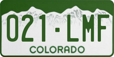CO license plate 021LMF