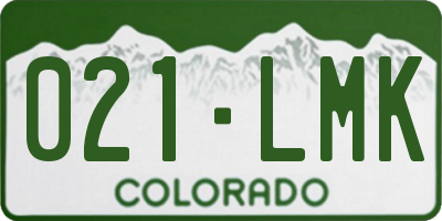 CO license plate 021LMK