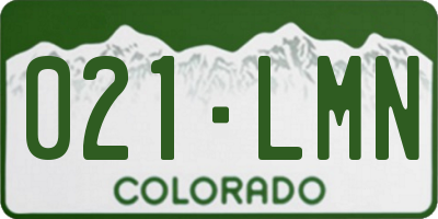CO license plate 021LMN