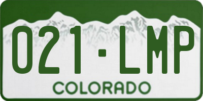 CO license plate 021LMP