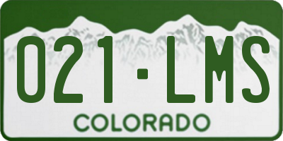 CO license plate 021LMS