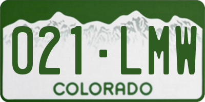 CO license plate 021LMW