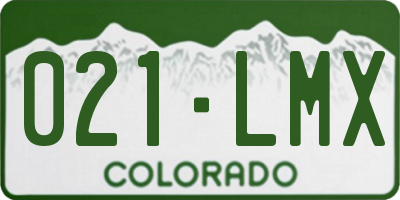 CO license plate 021LMX