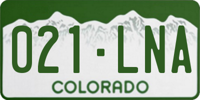 CO license plate 021LNA